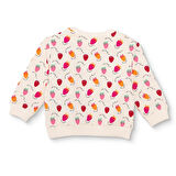 HelloBaby Kız Bebek Sweatshirt Şardonlu İki İplik Bisiklet Yaka Uzun Kol