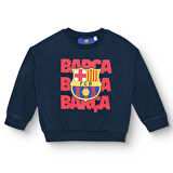FC Barcelona Unisex Sweatshirt İki İplik Bisiklet Yaka Uzun Kol