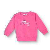 HelloBaby Kız Bebek Sweatshirt Şardonlu İki İplik Bisiklet Yaka Uzun Kol