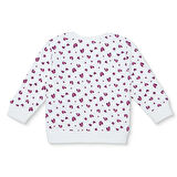 HelloBaby Kız Bebek Sweatshirt Şardonlu İki İplik Bisiklet Yaka Uzun Kol