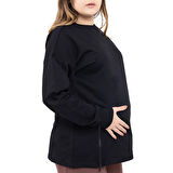 baby mom Anne Hamile Sweatshirt İki İplik Bisiklet Yaka Uzun Kol