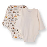 HelloBaby Erkek Bebek 2li Uzun Kol Body Ribana Çıtçıtlı Yaka Uzun Kol