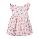 HelloBaby Kız Bebek Ditsy Flower Elbise Bisiklet Yaka Kısa Kol