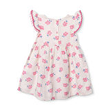 HelloBaby Kız Bebek Ditsy Flower Elbise Bisiklet Yaka Kısa Kol