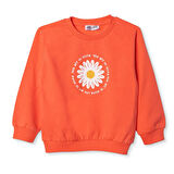 HelloBaby Kız Bebek Sweatshirt İki İplik Bisiklet Yaka Uzun Kol