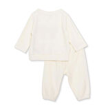 HelloBaby Kız Bebek Kadife Pijama Takımı Bisiklet Yaka Uzun Kol Ribanalı Paça