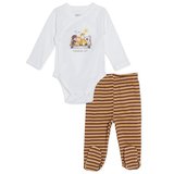 HelloBaby Erkek Bebek Zıbın Body-Alt Hayvan Baskılı Zarf Yaka Long Sleeve Patikli