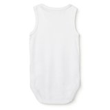 HelloBaby Unisex Beyaz Body Çıtçıtlı Bisiklet Yaka Atlet Kol Beyaz