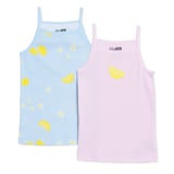 HelloBaby Kız Bebek 2li Atlet Çiçek Baskılı Bisiklet Yaka Sleeveless