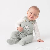 HelloBaby Erkek Bebek Kadife Tulum Araba Baskılı Düğmeli Gömlek Yaka Uzun Kol Patikli