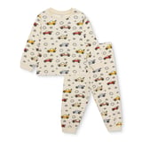 HelloBaby Erkek Bebek Pijama Takımı Araba Baskılı Bisiklet Yaka Uzun Kol Reçme