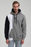 Kapüşonlu Gri Slim Fit Sweatshirt 22FWM64033