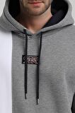 Kapüşonlu Gri Slim Fit Sweatshirt 22FWM64033