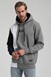 Kapüşonlu Gri Slim Fit Sweatshirt 22FWM64033