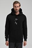 New World Polo Kapüşonlu Siyah Slim Fit Sweatshirt 22FWM64034