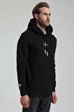 New World Polo Kapüşonlu Siyah Slim Fit Sweatshirt 22FWM64034