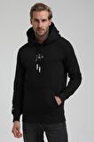 New World Polo Kapüşonlu Siyah Slim Fit Sweatshirt 22FWM64034