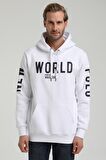 New World Polo Kapüşonlu Beyaz Slim Fit Sweatshirt 22FWM64035