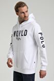 New World Polo Kapüşonlu Beyaz Slim Fit Sweatshirt 22FWM64035