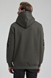 New World Polo Kapüşonlu Haki Slim Fit Sweatshirt 22FWM64035