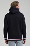 Kapüşonlu Lacivert Slim Fit Sweatshirt 22FWM64036