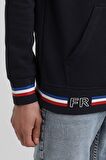 Kapüşonlu Lacivert Slim Fit Sweatshirt 22FWM64036