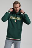 Kapüşonlu Koyu Yeşil Slim Fit Sweatshirt 22FWM64036