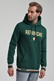 Kapüşonlu Koyu Yeşil Slim Fit Sweatshirt 22FWM64036