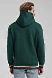 Kapüşonlu Koyu Yeşil Slim Fit Sweatshirt 22FWM64036
