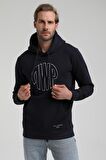Kapüşonlu Lacivert Slim Fit Sweatshirt 22FWM64037