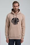 New World Polo Kapüşonlu Bej Slim Fit Sweatshirt 22FWM64037