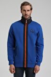 New World Polo Dik Yaka Saks Slim Fit Fermuarlı Sweatshirt 22FWM64038