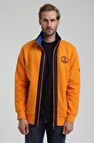 Dik Yaka Turuncu Slim Fit Fermuarlı Sweatshirt 22FWM64038