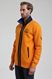 Dik Yaka Turuncu Slim Fit Fermuarlı Sweatshirt 22FWM64038