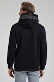 Kapüşonlu Lacivert Slim Fit Sweatshirt 22FWM64030