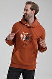 Kapüşonlu Kiremit Slim Fit Sweatshirt 22FWM64030