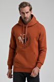 Kapüşonlu Kiremit Slim Fit Sweatshirt 22FWM64030