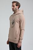 Kapüşonlu Bej Slim Fit Sweatshirt 22FWM64030