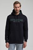 Kapüşonlu Lacivert Slim Fit Sweatshirt 22FWM64031