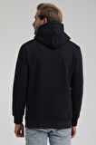 Kapüşonlu Lacivert Slim Fit Sweatshirt 22FWM64031