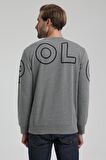 Bisiklet Yaka Gri Slim Fit Sweatshirt 22FWM60126