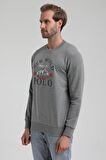 Bisiklet Yaka Gri Slim Fit Sweatshirt 22FWM60133