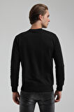 Bisiklet Yaka Siyah Slim Fit Sweatshirt 22FWM60130