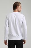 Bisiklet Yaka Beyaz Regular Sweatshirt 22FWM60117