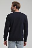 Bisiklet Yaka Lacivert Slim Fit Sweatshirt 22FWM60119