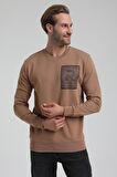 Bisiklet Yaka Camel Slim Fit Sweatshirt 22FWM60119