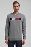 Bisiklet Yaka Gri Slim Fit Sweatshirt 22FWM60124