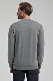 Bisiklet Yaka Gri Slim Fit Sweatshirt 22FWM60124