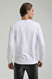 Bisiklet Yaka Beyaz Regular Sweatshirt 22FWM60129