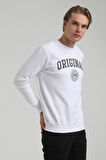 Bisiklet Yaka Beyaz Regular Sweatshirt 22FWM60132